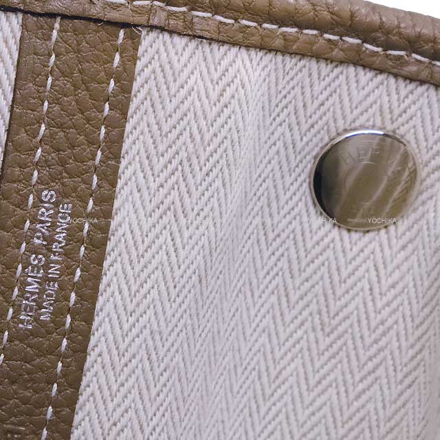 [Pre-loved] HERMES tote bag Garden Party 36 PM Etoupe Veau Negonda Silver HW Stamp □R[USED SA][Authentic]