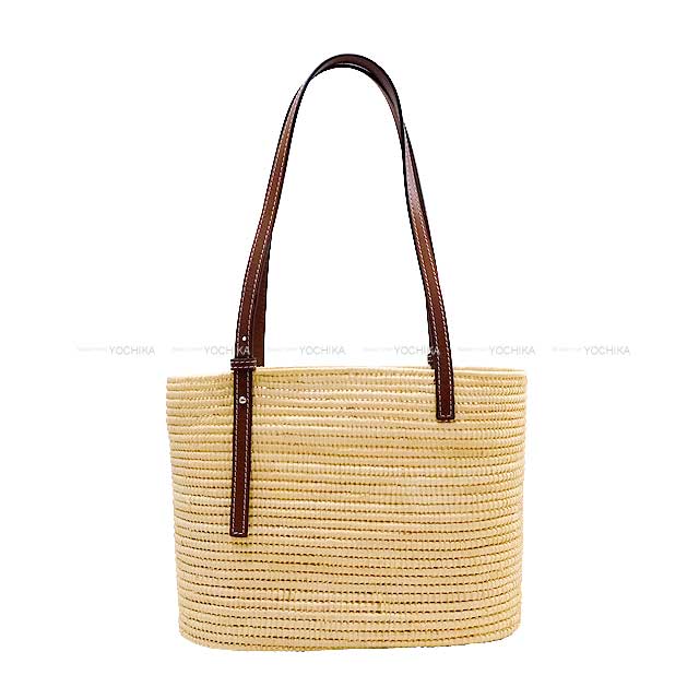 LOEWE tote bag Square Basket Bag Small Natural/P perception Raffia/Calf A223099X02 182004[EXCELLENT][Authentic]