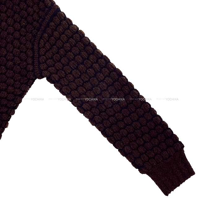 [Pre-loved] HERMES Hooded sweatshirt Ladies Hoodie Knit GAULTIER Brown Cashmere66%/Cotton32%/Nylon2% 38[LIKE NEW][Authentic]