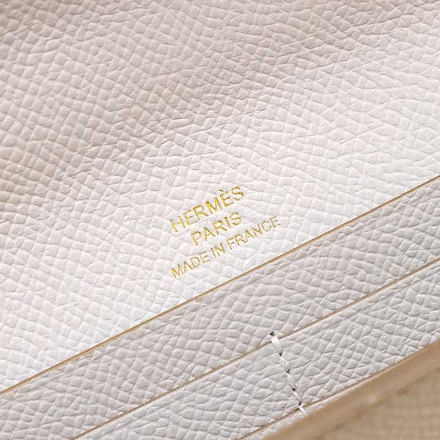 HERMES Clutch bag Maillon ChaineD'ancre Wallet To Go New Gris Perle Veau Epsom Gold HW Stamp B[ALMOST NEW][Authentic]