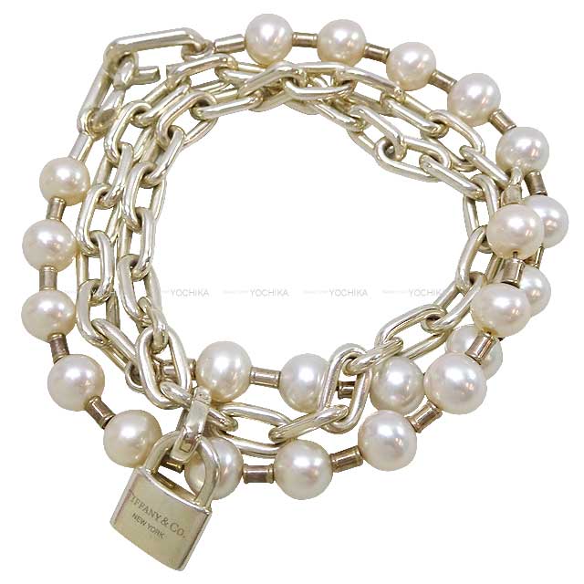 [Pre-loved] TIFFANY&Co. bracelet Hardware Pearl Lock Bracelet Sterling Silver/Pearl 67063422[LIKE NEW][Authentic]