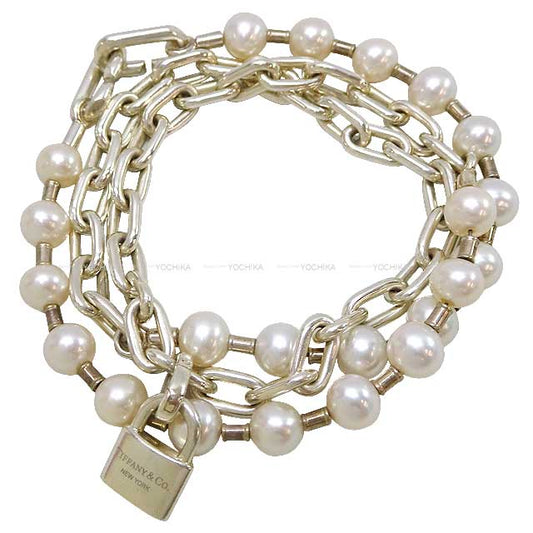 [Pre-loved] TIFFANY&Co. bracelet Hardware Pearl Lock Bracelet Sterling Silver/Pearl 67063422[LIKE NEW][Authentic]