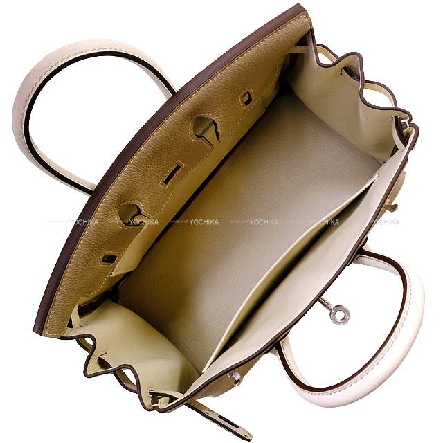 HERMES Handbag Birkin25 Special Order HSS Cheval Stamp Gris Tourterelle/Craie Veau Jonathan Mat Silver HW Stamp Ｂ[BRAND NEW][Authentic]