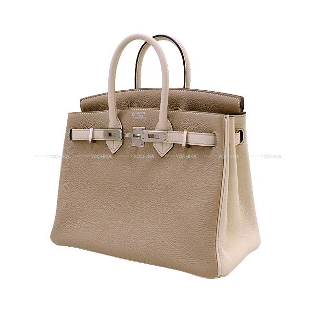 HERMES Handbag Birkin25 Special Order HSS Cheval Stamp Gris Tourterelle/Craie Veau Togo Mat Silver HW Stamp Ｂ[BRAND NEW][Authentic]