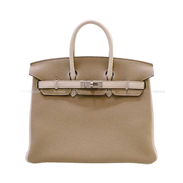 HERMES Handbag Birkin25 Special Order HSS Cheval Stamp Gris Tourterelle/Craie Veau Togo Mat Silver HW Stamp Ｂ[BRAND NEW][Authentic]