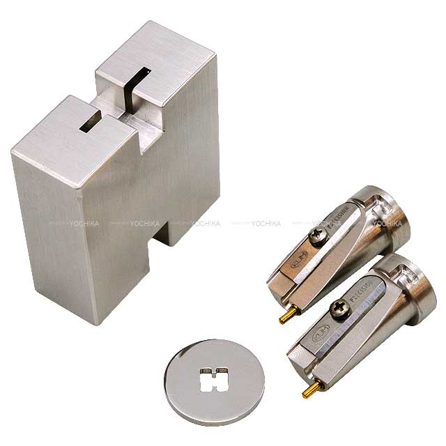 [Pre-loved] HERMES H motif Sharpener double pencil sharpener Silver Stainless[LIKE NEW][Authentic]