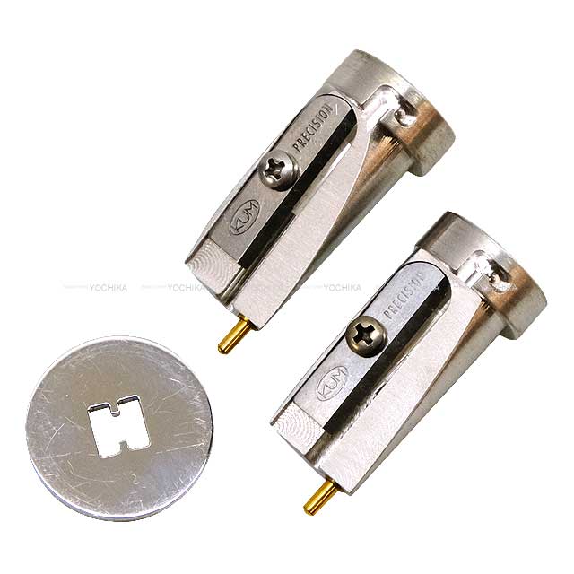 [Pre-loved] HERMES H motif Sharpener double pencil sharpener Silver Stainless[LIKE NEW][Authentic]