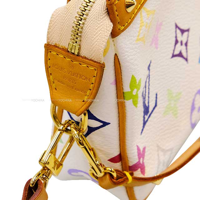 [Pre-loved] LOUIS VUITTON pochette Accessoire with shoulder strap Blanc (White) Monogram Multicolore Gold HW M92649[LIKE NEW][Authentic]