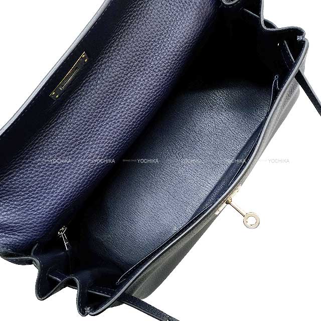 [Pre-loved] HERMES Shoulder bag Kelly28 Retourne Bleu Nuit Veau Jonathan Silver HW Stamp A[LIKE NEW][Authentic]