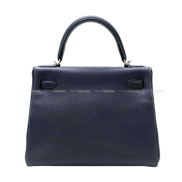 [Pre-loved] HERMES Shoulder bag Kelly28 Retourne Bleu Nuit Veau Jonathan Silver HW Stamp A[LIKE NEW][Authentic]