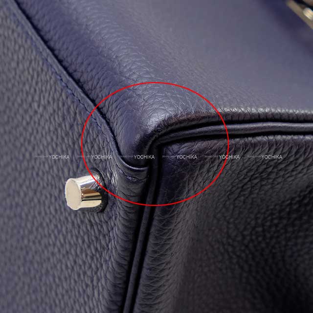 [Pre-loved] HERMES Shoulder bag Kelly28 Retourne Bleu Nuit Veau Jonathan Silver HW Stamp A[LIKE NEW][Authentic]