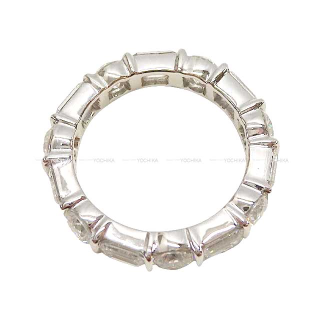 [Pre-loved] HARRY WINSTON ring Round Emerald Cut Bar set Full Eternity Silver PT950/Diamond #48[LIKE NEW][Authentic]
