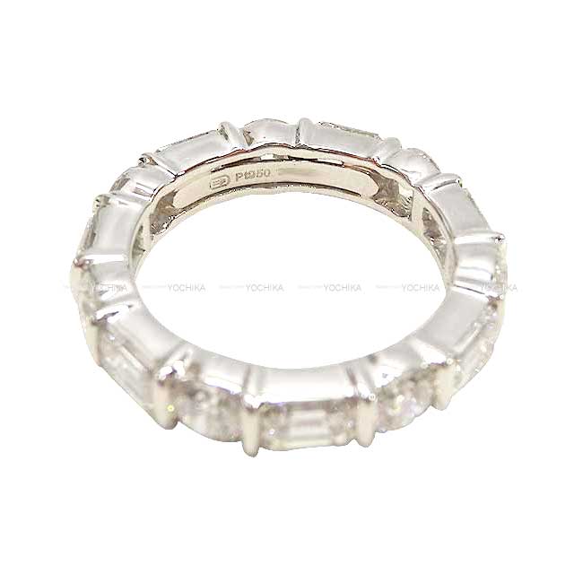 [Pre-loved] HARRY WINSTON ring Round Emerald Cut Bar set Full Eternity Silver PT950/Diamond #48[LIKE NEW][Authentic]