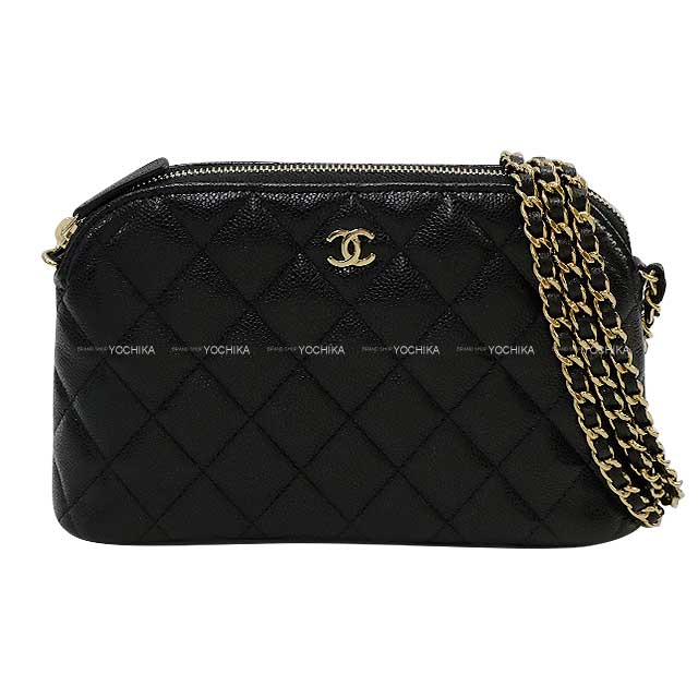 CHANEL Shoulder bag MATTRASSE Coco Mark Chain Noir (Black)/Bordeaux Graind Calf(Caviarskin) Champagne Gold HW AS4016[BRAND NEW][Authentic]