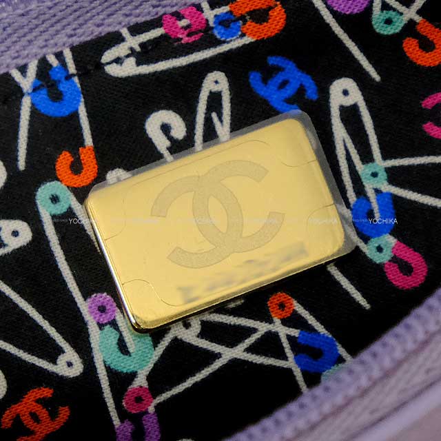 CHANEL Wallet chain Matelasse Coco Mark lilac Graind Calf(Caviarskin) Champagne Gold HW AP3395[BRAND NEW][Authentic]