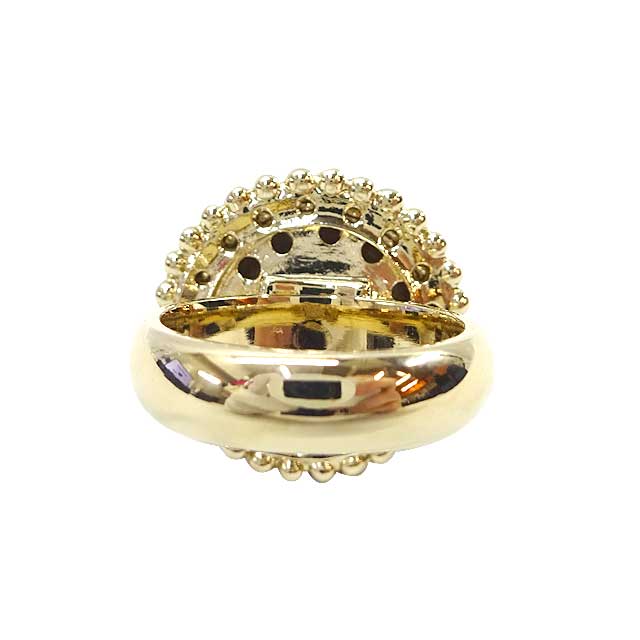CHANEL ring Rhinestone Coco mark Pearl dome Gold #52 Champagne Gold HW[EXCELLENT][Authentic]