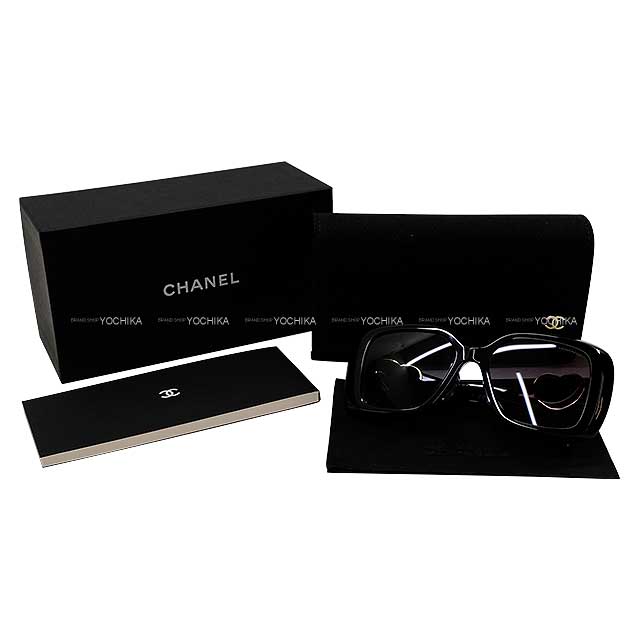 CHANEL sunglass Coco mark with Heart Mirror Noir (Black) A71588[EXCELLENT][Authentic]