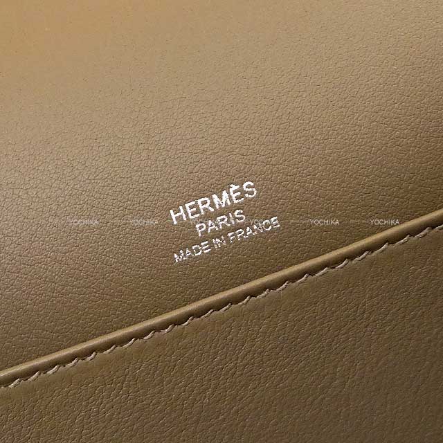 HERMES Shoulder bag Geta Etoupe Chevre Myzore Silver HW Stamp U[EXCELLENT][Authentic]