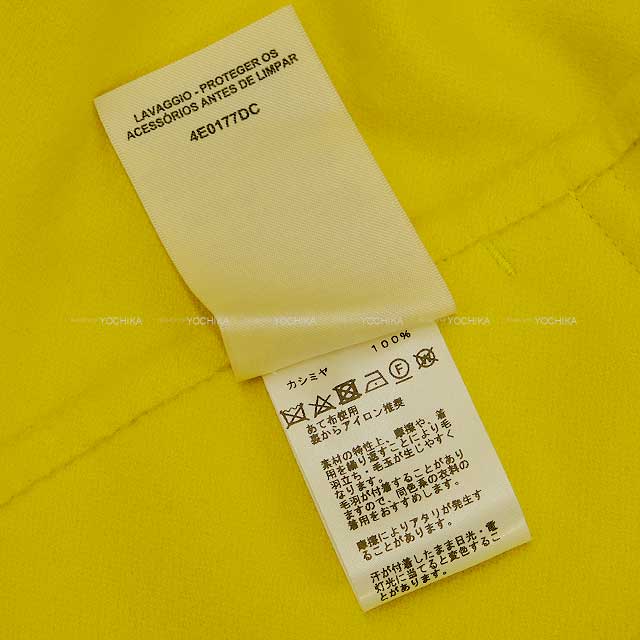 HERMES Vests Ladies Long Gilet Sellier Button Double Face ＃34 Limoncello Cashmere100%[EXCELLENT][Authentic]