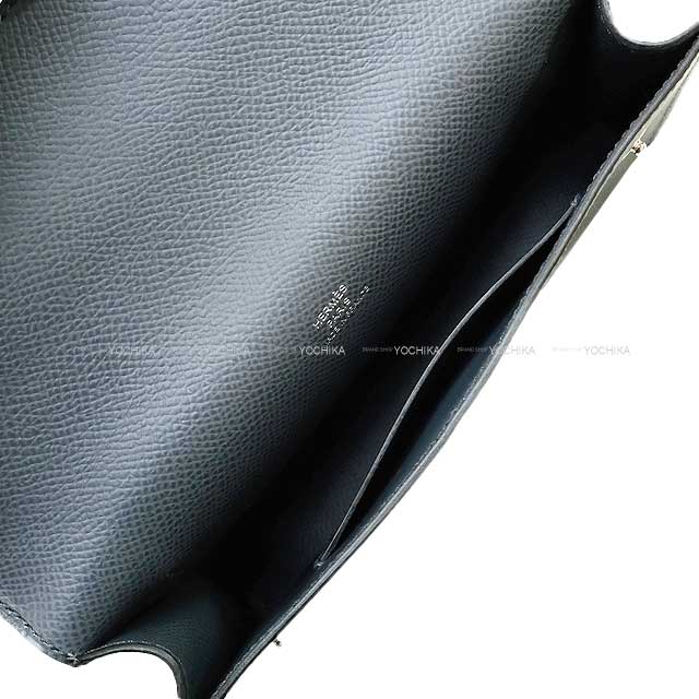 HERMES long wallet Hermesnap To Go Gris Misty Veau Epsom Silver HW Stamp K[BRAND NEW][Authentic]