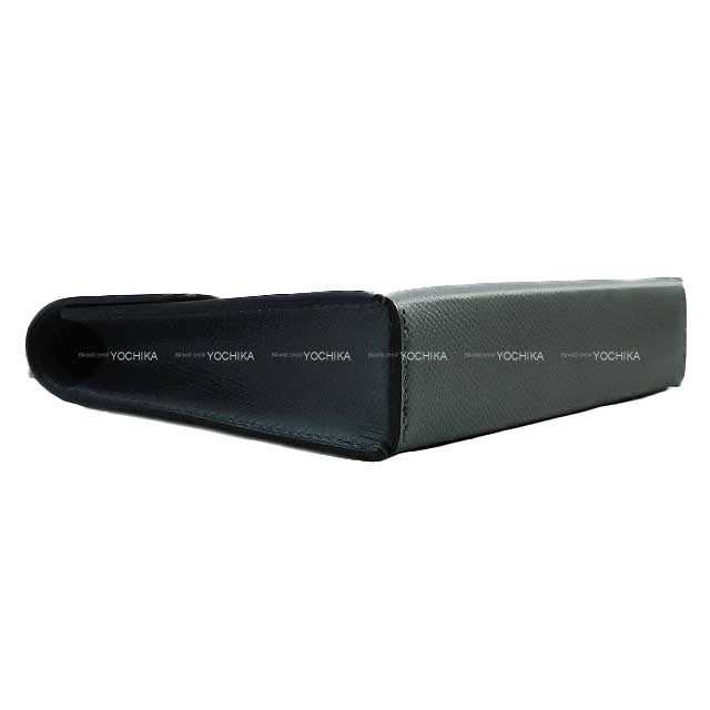 HERMES long wallet Hermesnap To Go Gris Misty Veau Epsom Silver HW Stamp K[BRAND NEW][Authentic]