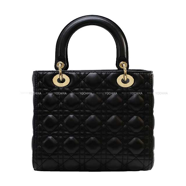 [Pre-loved] Dior Shoulder bag Lady Dior Midium Handbag Noir (Black) Cannage Lambskin Gold HW M0565ONGE[USED SA][Authentic]