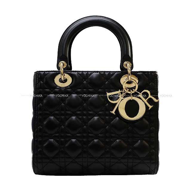 [Pre-loved] Dior Shoulder bag Lady Dior Midium Handbag Noir (Black) Cannage Lambskin Gold HW M0565ONGE[USED SA][Authentic]