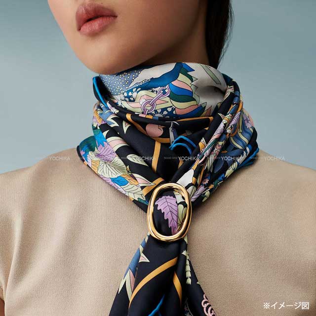 HERMES Scarf ring Chaine D'ancre 90 Perm brass Gold HW[EXCELLENT][Authentic]