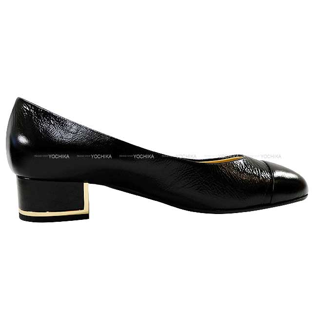 靴 CHANEL Backside Coco Mark Patent Pumps Chanel Coco Mark Patent Leather Pumps Knitted Socks Docking