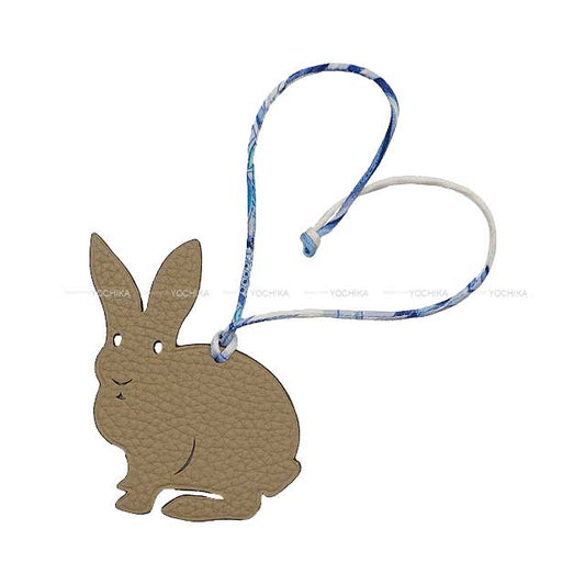 HERMES bag charm petit H Rabbit Gris Tourterelle/Vert Olive Veau Togo/Chevre Myzore[BRAND NEW][Authentic]