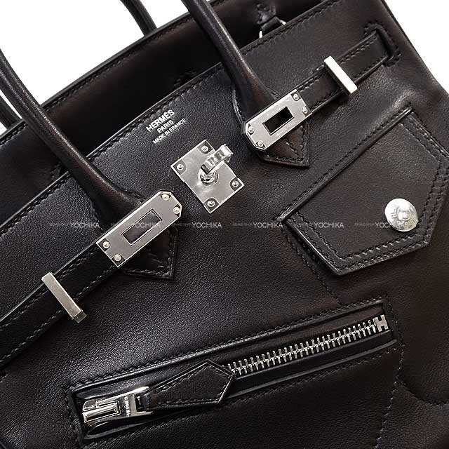 HERMES Handbag Birkin25 Rock Noir (Black) Veau Volupto Silver HW Stamp W[BRAND NEW][Authentic]