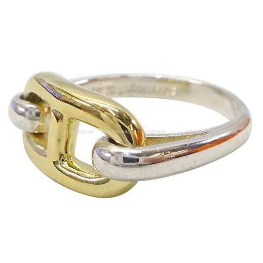 [Pre-loved] HERMES ring Vintage Chaine D'ancre combination #54 Silver925 /K18イエローゴールド[LIKE NEW][Authentic]