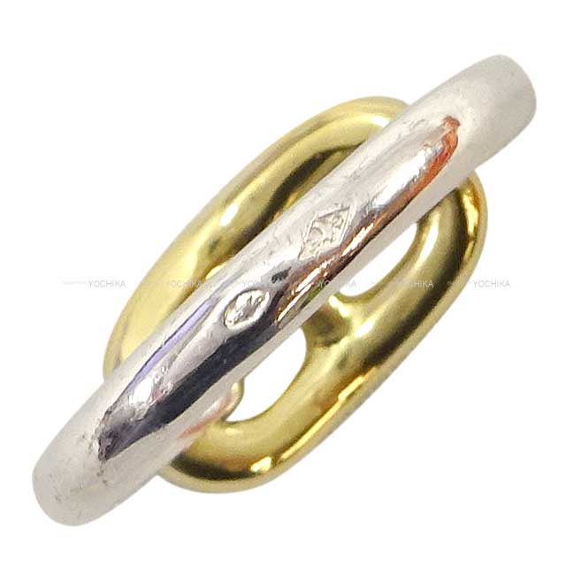 [Pre-loved] HERMES ring Vintage Chaine D'ancre combination #54 Silver925 (SV925 Ag925) /K18イエローゴールド[LIKE NEW][Authentic]