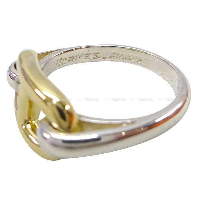 [Pre-loved] HERMES ring Vintage Chaine D'ancre combination #54 Silver925 (SV925 Ag925) /K18イエローゴールド[LIKE NEW][Authentic]