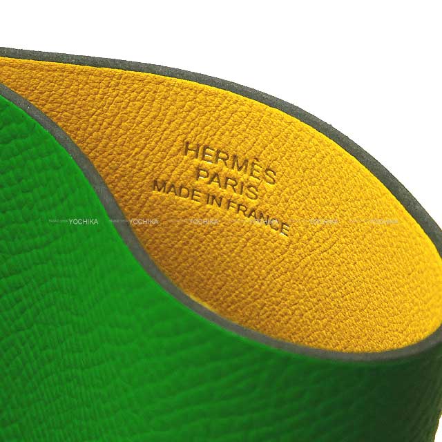 HERMES Sunglasses glasses case H Sellier Verso Vert Yucca/Sun Veau Epsom Silver HW Stamp B[EXCELLENT][Authentic]