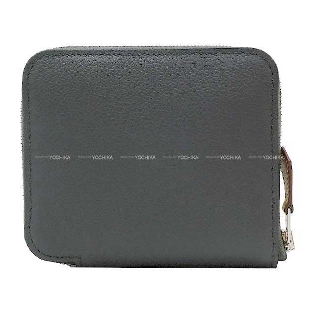 HERMES Bi-fold wallet Azap Silk in Compact Faubourg Rainbow Gris Misty/Beige Marfa Evercolor/Veau Barenia/Silk100% Silver HW Stamp B[BRAND NEW][Authentic]