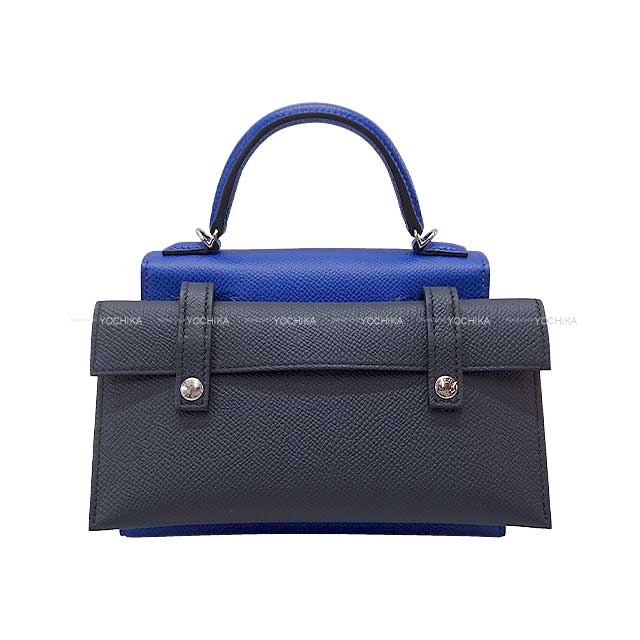 HERMES Shoulder bag Kerry Doll Pictet Bleu Royal/Nata/Gold/Blue Indigo Veau Epsom Silver HW Stamp U[EXCELLENT][Authentic]