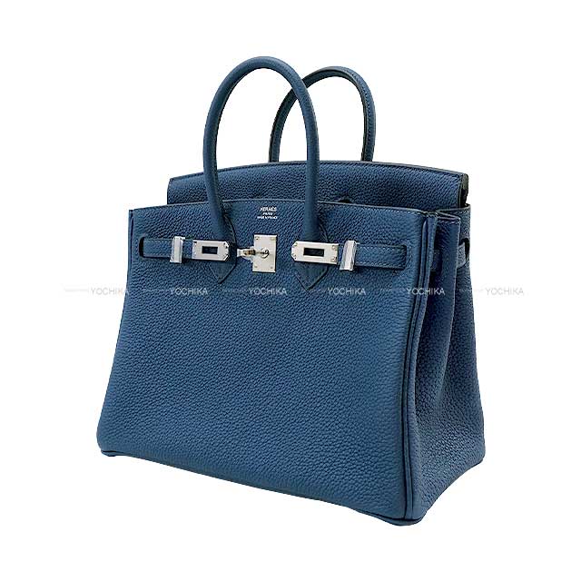 HERMES Handbag Birkin25 Bleu de Prusse Veau Togo Silver HW Stamp W[BRAND NEW][Authentic]