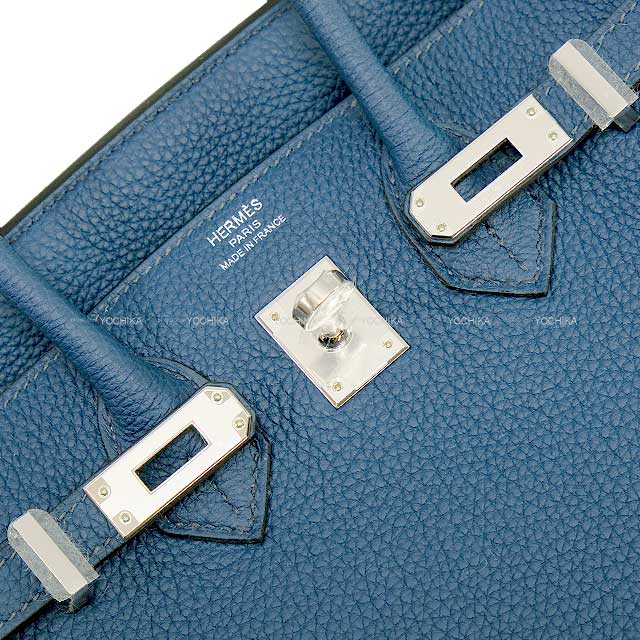 HERMES Handbag Birkin25 Bleu de Prusse Veau Togo Silver HW Stamp W[BRAND NEW][Authentic]