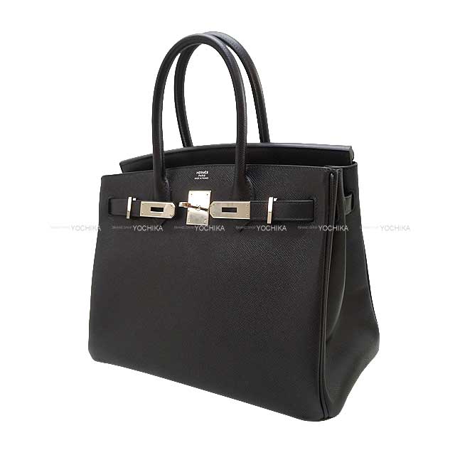 [Pre-loved] HERMES Handbag Birkin30 Noir (Black) Veau Epsom Silver HW Stamp Z[LIKE NEW][Authentic]