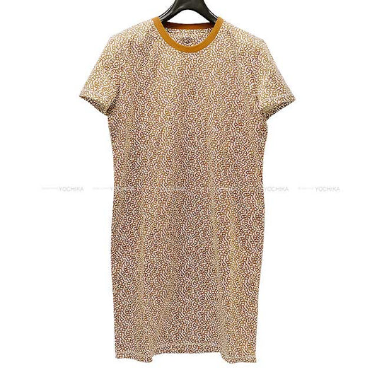 HERMES One‐piece dress Mini Dress NAOUSSA CHAIN Chaîne Dunkle ＃38 Maron Arzan Cotton100%[BRAND NEW][Authentic]