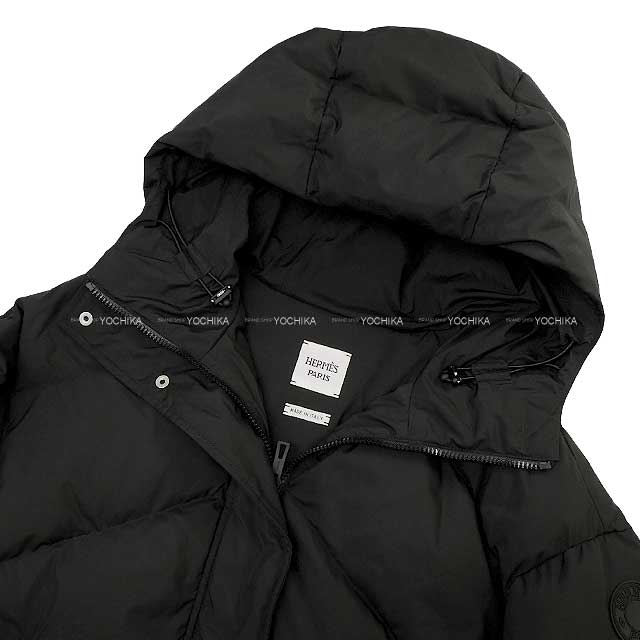 HERMES Down jacket Ladies' Serie Button #34 Noir (Black) Polyester ＃34[EXCELLENT][Authentic]