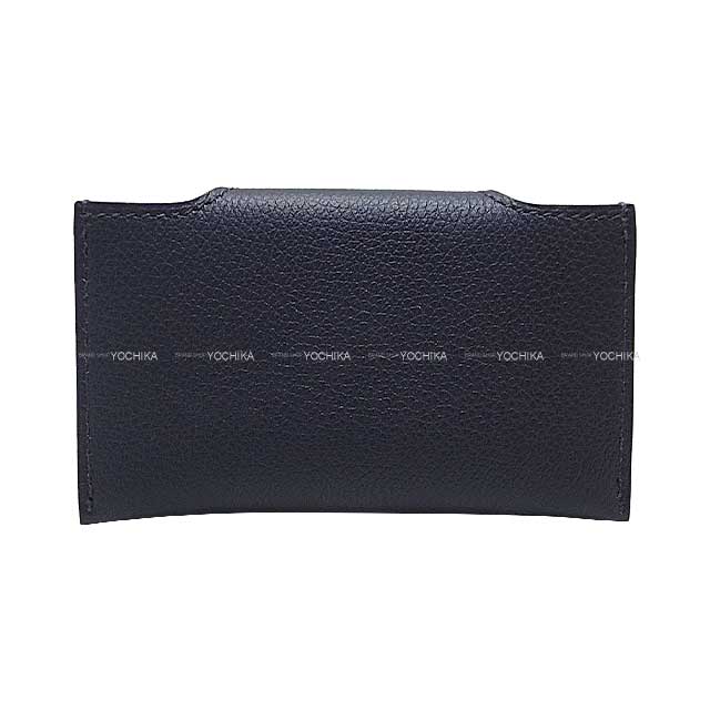 HERMES card holder Porte-Car tes ILIADE Bleu Nuit Evercolor Silver HW Stamp B[BRAND NEW][Authentic]