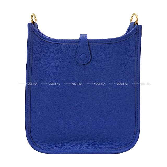 HERMES Shoulder bag Evelyne 16 TPM Bleu Royal Taurillon Clemence Gold HW Stamp U[EXCELLENT][Authentic]