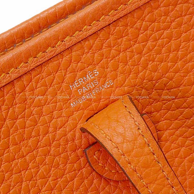 HERMES Shoulder bag Evelyne 16 TPM Feu Orange Taurillon Clemence Silver HW Stamp U[EXCELLENT][Authentic]