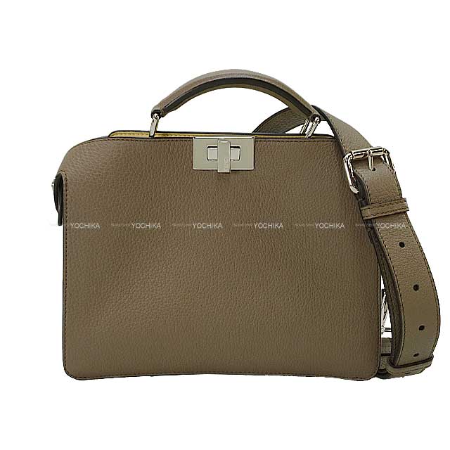 FENDI Shoulder bag PeekaBoo I See You Small Beige/Yellow Nappa Leather Silver HW 7VA530 AFC3 F1GLQ[EXCELLENT][Authentic]