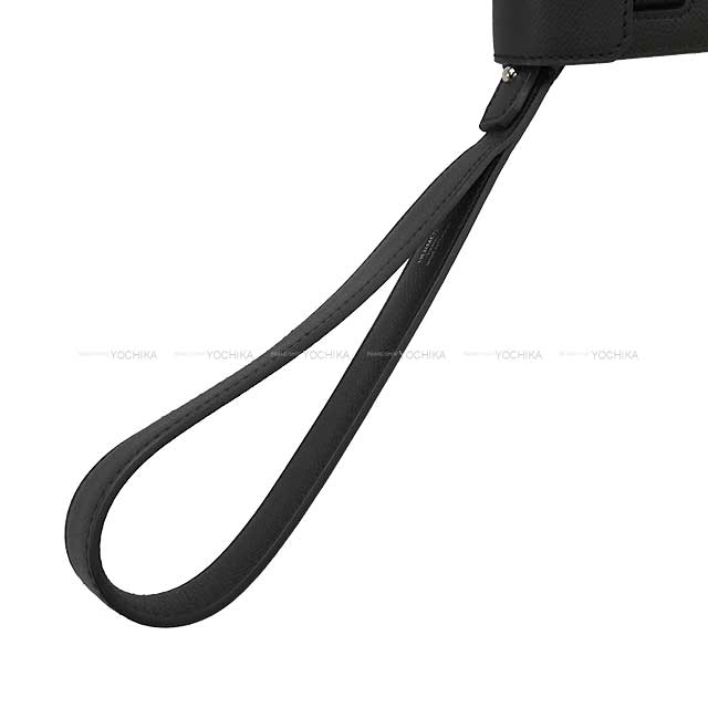 HERMES Clutch bag Kelly Depeche 25 Clutch Noir (Black) Ever Grain Silver HW Stamp D[EXCELLENT][Authentic]