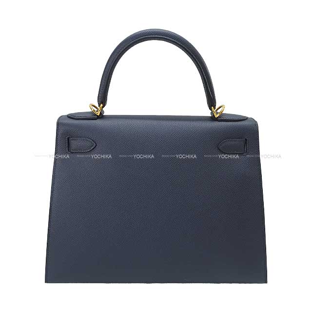 HERMES Shoulder bag Kelly28 Sellier Blue Indigo Ever Grain Gold HW Stamp B[BRAND NEW][Authentic]