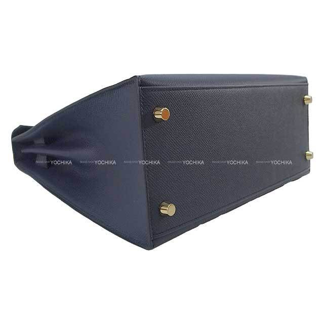 HERMES Shoulder bag Kelly28 Sellier Blue Indigo Ever Grain Gold HW Stamp B[BRAND NEW][Authentic]