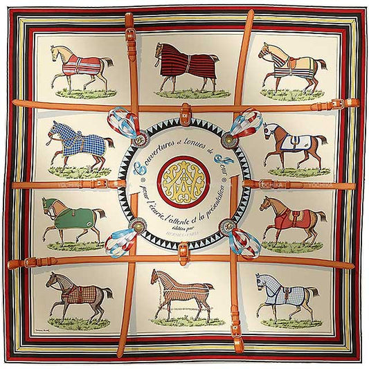 HERMES scarf Carre 90 Couvertures et Tenues Silk100%[BRAND NEW][Authentic]